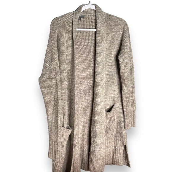 Women's BAREFOOT DREAMS Cozy Chic Lite Long Weekend Cardigan Size Medium Gray